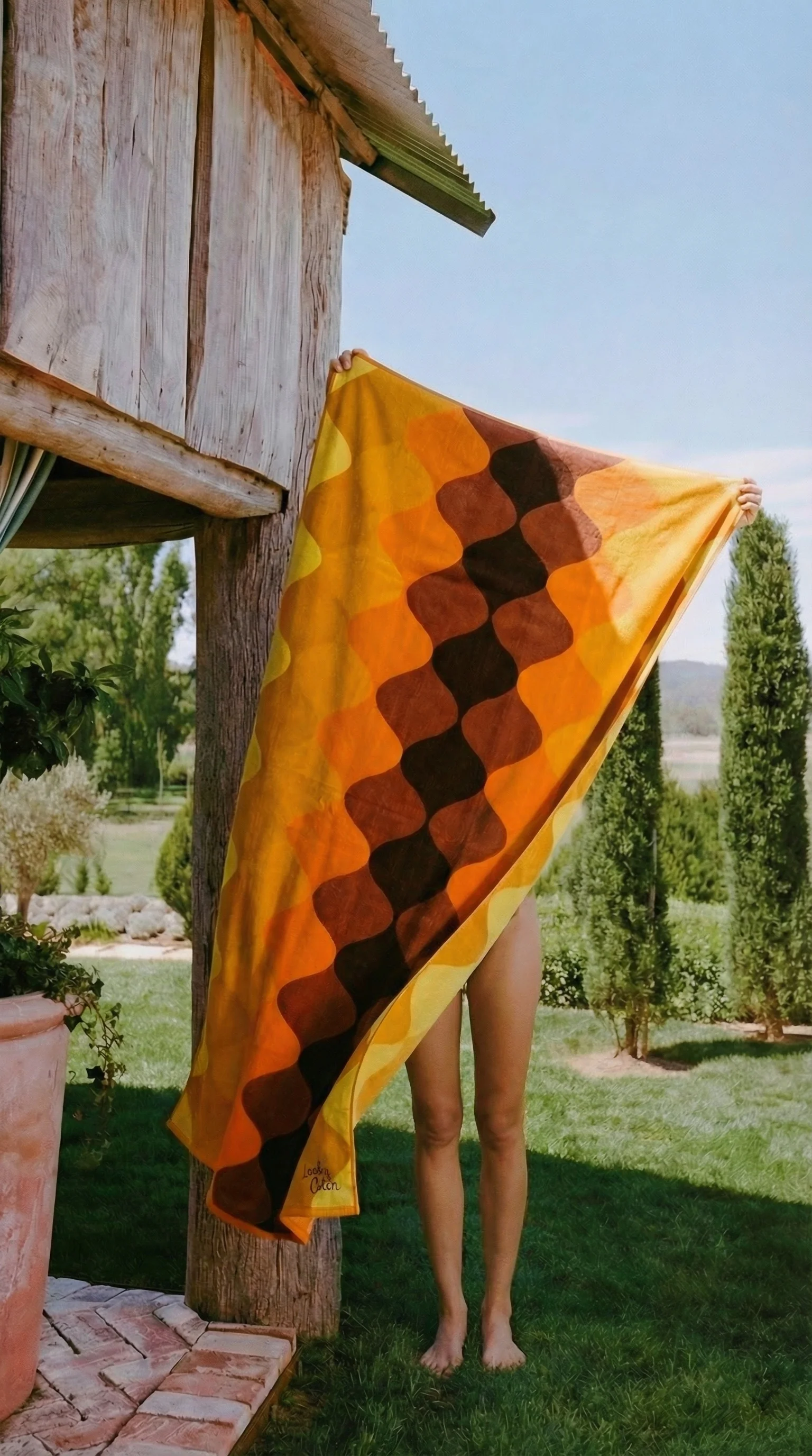 Retro Wave Towel - Pecan - Image 2